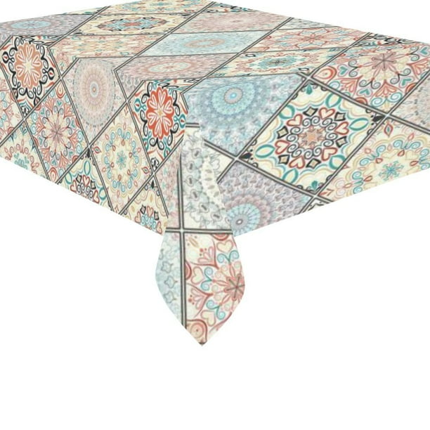 Indian Mandala Tablecloth Rectangle 100 % Cotton Table Cloth Cover Party Wedding Indian Mandala Tablecloth Rectangle 100 % Cotton Table Cloth Cover Party Wedding